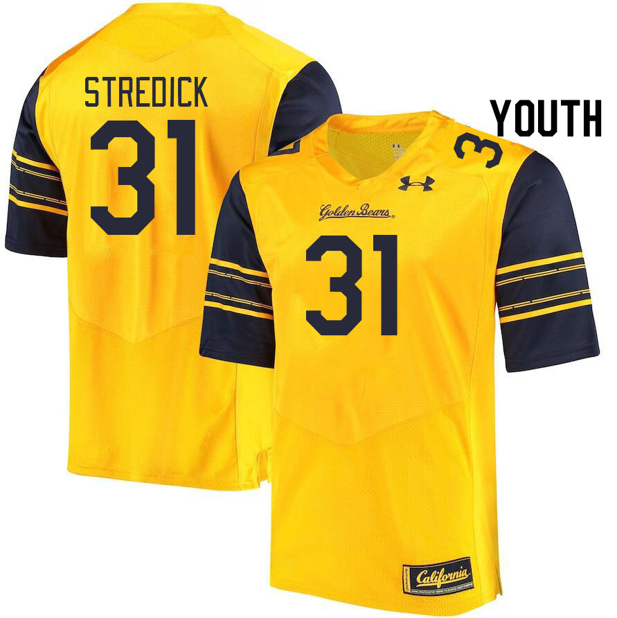 Youth #31 Ashton Stredick California Golden Bears College Football Jerseys Stitched Sale-Gold
